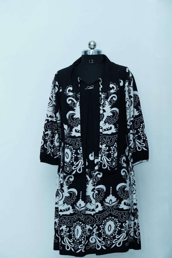 Black colour indo-westren wear with white print