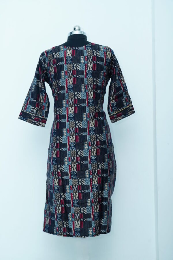 Black colour printed  kurti - Image 3