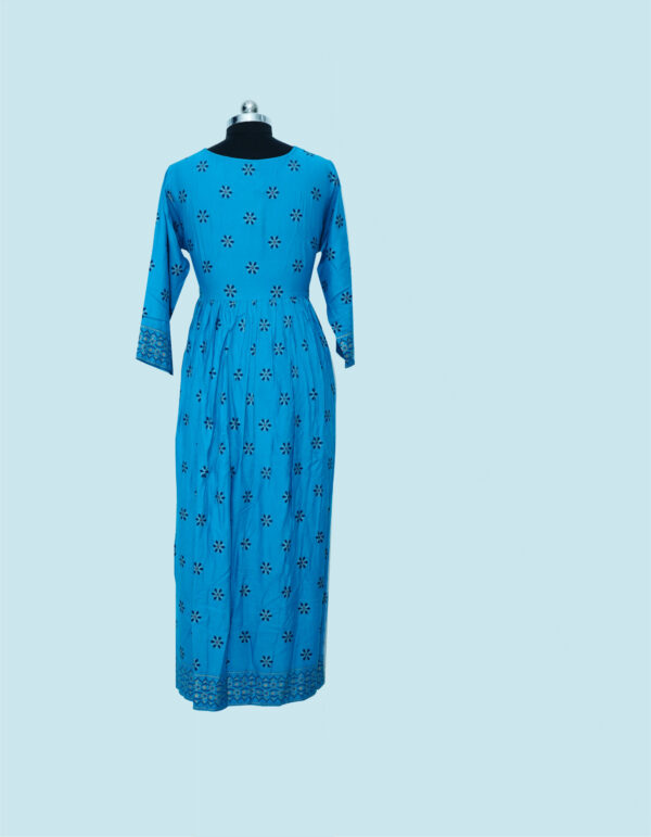 Blue colour Printed Long Frock - Image 2