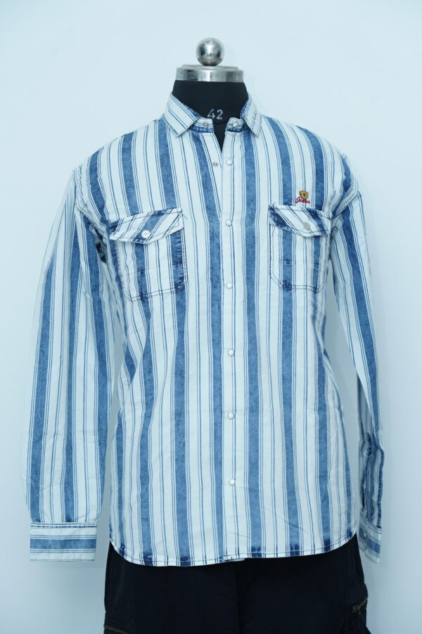 Casual Shirt White with blue lines