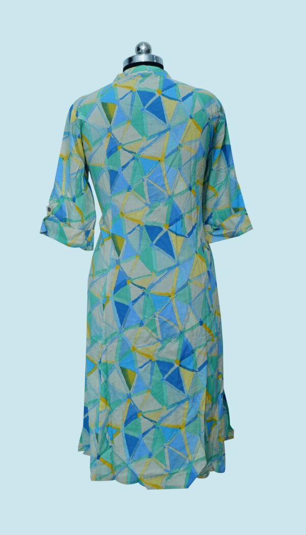 Kurti with collar Neck Blue - Image 2