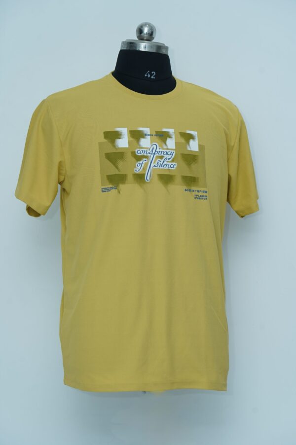 Round Neck T Shirt Pale Yellow - Image 2