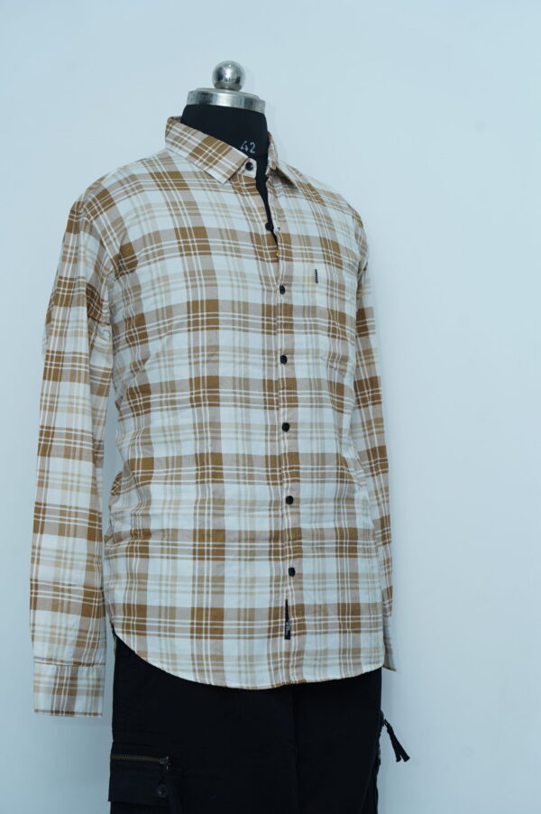 Semi Casual Shirt Brown Checks - Image 2