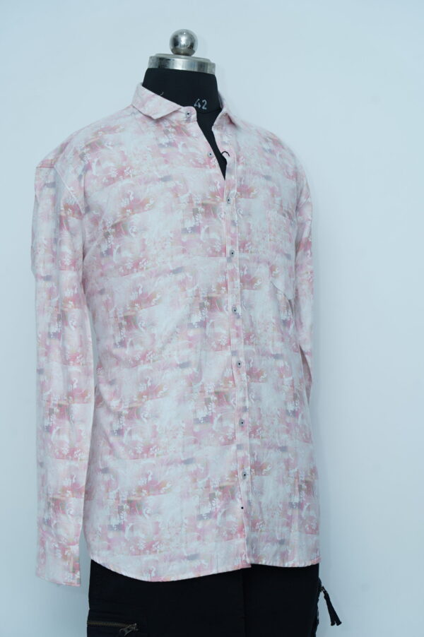 Semi Casual Shirt Pink Design - Image 2