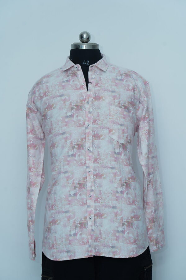 Semi Casual Shirt Pink Design