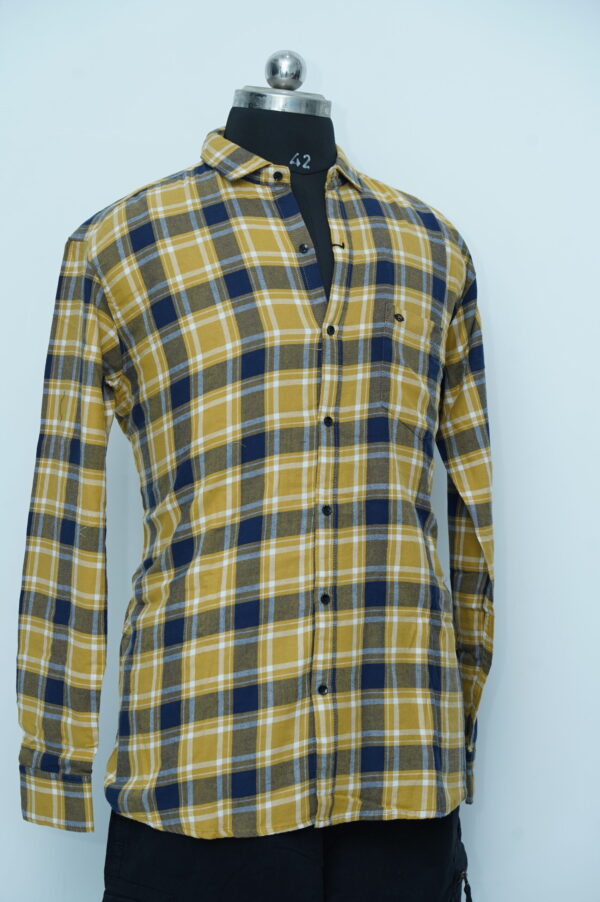 Semi Casual Shirt Yellow Checks - Image 2