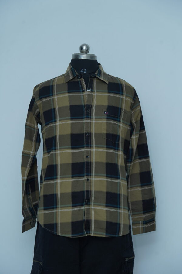 Semi Formal Shirt Khaki & Black