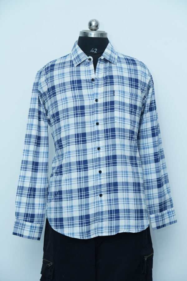 Semi Formal Shirt White & Blue