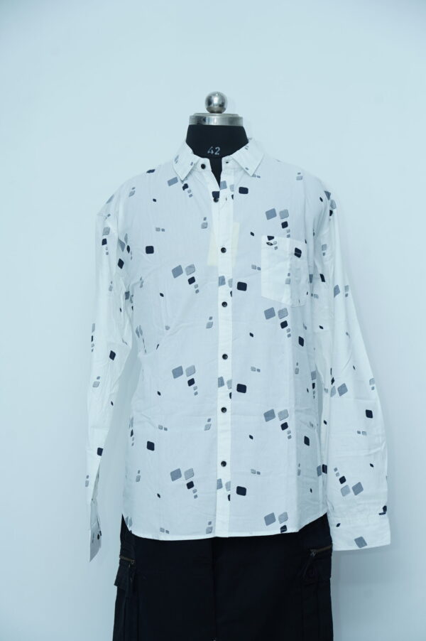 Semi Formal Shirt White Printed