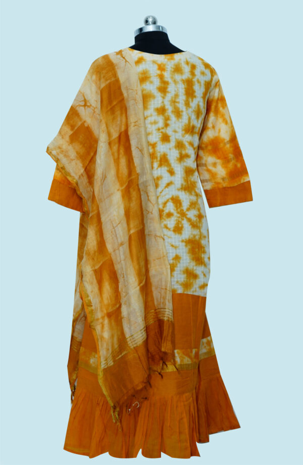 Yellow colour Long Dress with Dupatta - Image 2